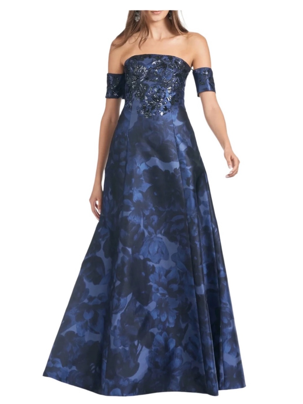 SACHIN and Babi blue off shoulder sequin gown size 10